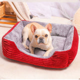 Hondenmand Kalmerend Vierkant Pluche Anti-Slip Met Verhoogde Rand