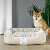 Wasbare gevoerde pluche hondenmand