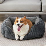 Hondenmand Kalmerend Vierkant Pluche Anti-Slip Met Verhoogde Rand