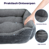 Hondenmand Kalmerend Vierkant Pluche Anti-Slip Met Verhoogde Rand