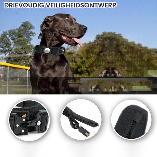Hondenhalsband Stevig Tactisch Met Air Tag Houder