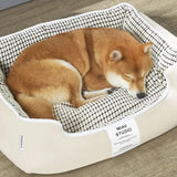 Wasbare gevoerde pluche hondenmand