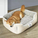 Wasbare gevoerde pluche hondenmand