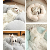 Bloemvormig Kattenkussen Zelfverwarmend Wasbaar en Universeel voor Alle Seizoenen