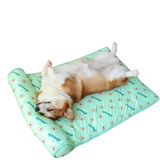 Verkoelend Hondenbed Met Kussen Zelfkoelend Comfortabel Pluche Ondersteuning Lichtgewicht Draagbaar